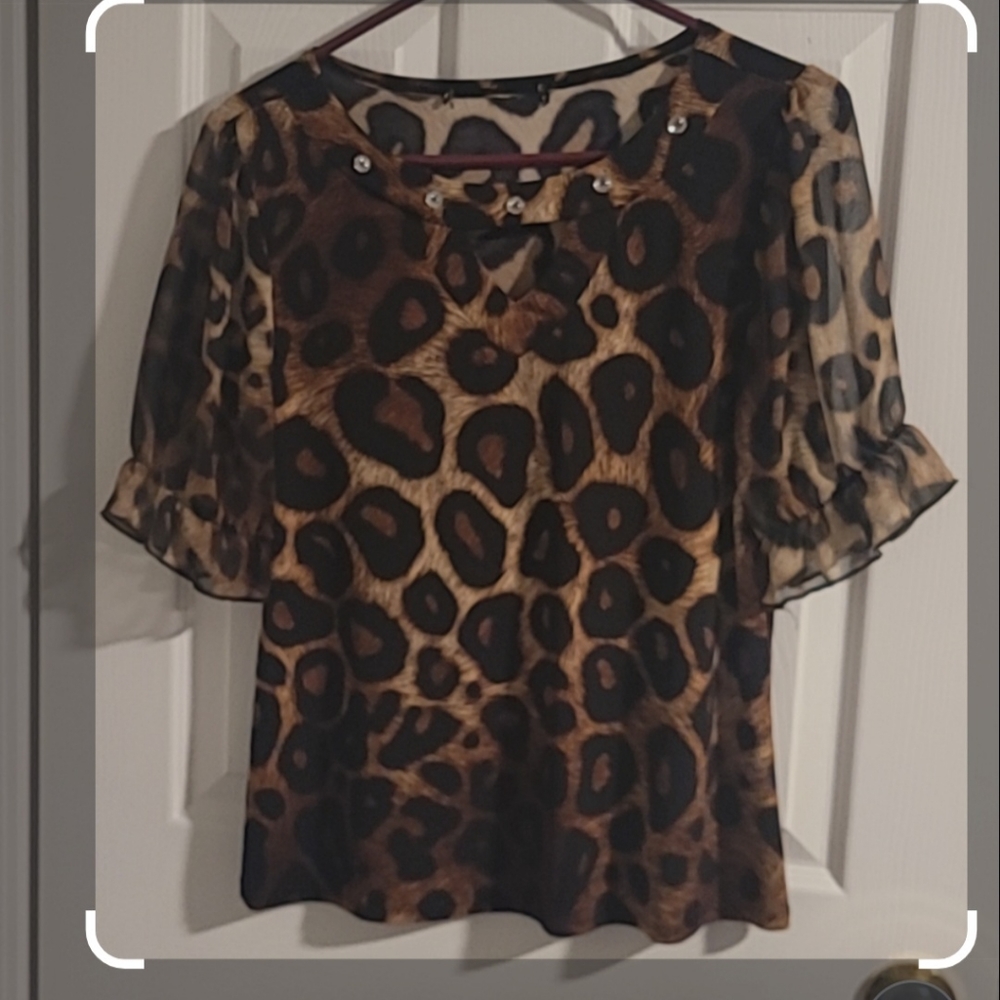 Women's small Adele and May leopard print top